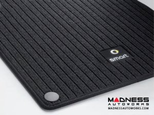 smart fortwo Floor Mats - 453 model - Ribbed Carpet w/ smart logo
